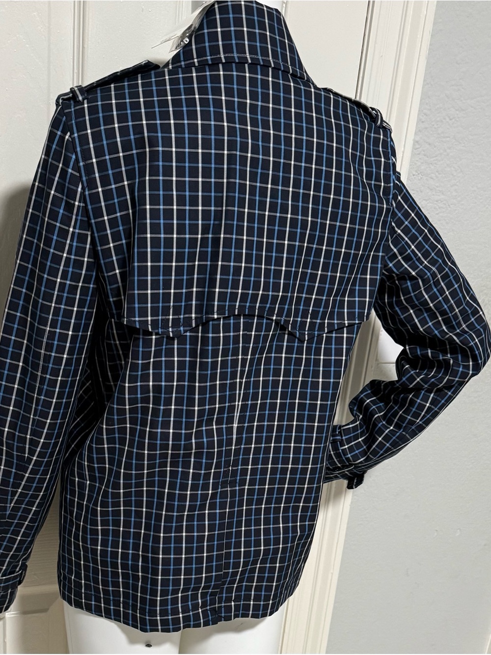 RALPH LAUREN Women's Navy Plaid Double-Breasted Jacket size 0 - Picture 5 of 15